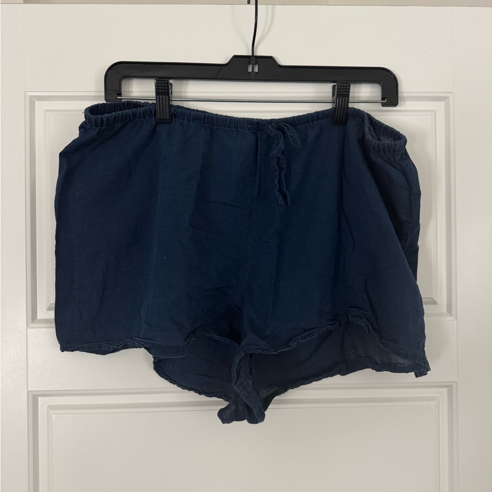 J. Crew Dark Blue Elastic Beach Shorts